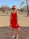 Red Criss Cross Athletic Dress