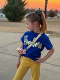 Blue & Gold Tinsel Scrunchies